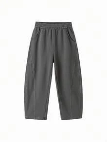 Balabala Girls' Curved-Leg Pants, Fashion Casual Spring Pants 2026 - Medium Gray - View 4