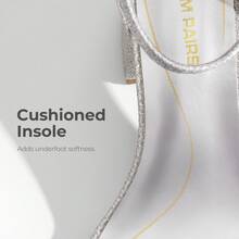 Women Low Heel Pump Sandals Open Toe Dress Shoes Ankle Strap Chunky Block Heeled Sandals For Autumn Prom Wedding Party Daily Wearing - Silver - View 6