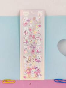 1张韩版ins风可爱兔子系列贴纸 彩虹兔 热银色闪光 DIY追星和日常日记装饰贴纸 剪贴簿用品 剪贴簿文具 - 彩色 - 查看 4