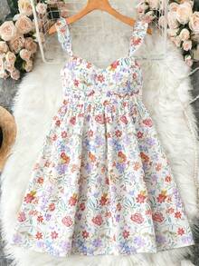 Plus Size Women Summer Fashion Casual Vacation Beach Floral Print Dress, Graduation Dress White Elegant - White - View 9