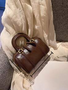 Boston Handbag, Shoulder Bag, Pillow Bag - Coffee - View 5