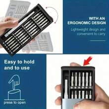 24合1多功能精密螺丝刀套装 – 不锈钢材质，带便携式收纳盒，专业电子设备维修工具套装，适用于手机和平板电脑