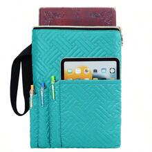 para Libros con Cremallera, Protector de Libros Acolchado de 11X9, Fundas de Libros Acolchadas Lavables para Libros de Bolsillo, Bolsa para Libros con Bolsillos para Regalos de - AcolchadoVerdeazulad - Ver 1