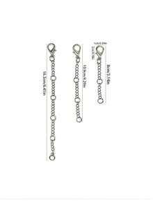 Stainless Steel Necklace Extension Chain, Extender Tail Chain Suitable For Bracelets, Anklets, Jewelry Making - Silver - View 2