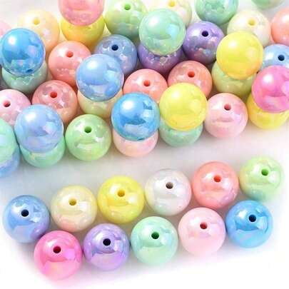 20pcs 16mm Colorful Opaque Acrylic Round Beads Bubble Gum Ball Beads Bubblegum Chunky Beads Plastic Gumball Beads Round Spacer Beads For DIY Jewelry Making