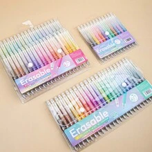 12/24/36色可擦凝胶笔套装，按动式细尖笔，适合学生、教师和艺术家使用，可用于绘画、书写、规划和填字游戏，神奇笔，是返校季和情人节的完美礼物。 - 可擦筆 - 查看 1