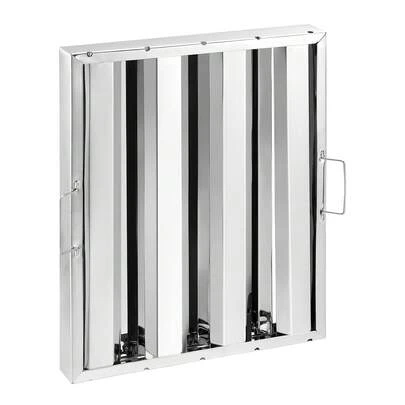 Commercial Hood Filter, 15.5W X 19.5H Inch Range Hood Filters, Stainless Steel Restaurant Range Hood Baffle Filter For Grease Rated Commercial Kitchen Exhaust Hoods, 3 Grooves, Pack Of 6