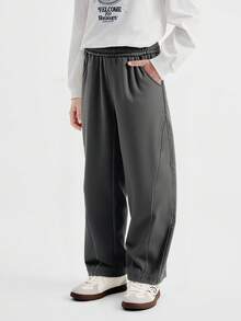 Balabala Girls' Curved-Leg Pants, Fashion Casual Spring Pants 2026 - Medium Gray - View 2