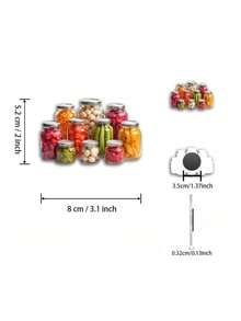 1个复古玻璃罐磁铁 - 色彩缤纷的腌制蔬菜和水果水彩风格，亚克力橡胶软磁铁，适合家庭厨师和美食爱好者，完美的感恩节礼物 - 彩色 - 查看 3