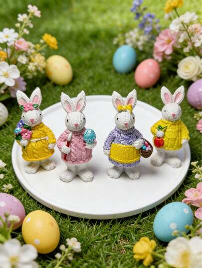 1/4pcs Easter Egg Rabbit Decor For Garden, Yard, Holiday Gift