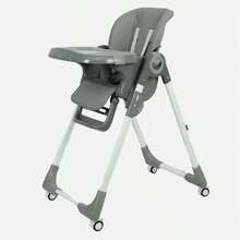 Kinderhochstuhl Klappbar Babystuhl Kinderstuhl Babyhochstuhl Ab Geburt Mit Tisch - Light Grey - View 8