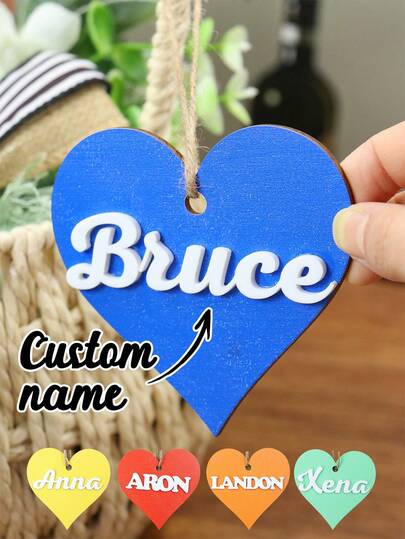 LICVIC Etiqueta con forma de corazón personalizada, para cestas y envoltorios de regalo, decoración colgante personalizada, etiqueta para cestas, bodas, aniversarios, recuerdos de fiestas de primavera, con texto personalizado, etiquetas de corazón de San Valentín, adorno conmemorativo totalmente personalizable, sala de estar, dormitorio, familia