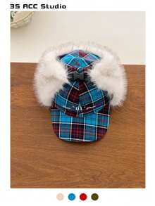 复古美式豹纹仿毛皮绒面飞行员帽，带护耳，保暖时尚，适合秋冬季节，户外活动、情侣装、Y2K美学 - 彩色 - 查看 15