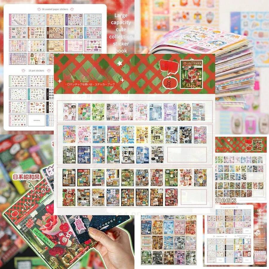 Mr.Paper 45 Pieces Japanese Ancient Comic Style Material Handbook Decorative Stickers 800+ Anime Design Art Crafts Kit - 2 - 查看 1
