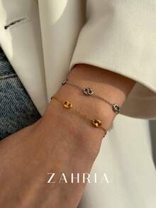 Copper Bracelet Inlaid With Zirconia, Versatile Texture, Suitable For Dates, Gatherings, Gifts, And Daily Wear - Multicolor - View 3