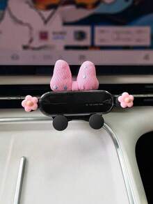 Cartoon Flower Car Phone Holder, Creative Bow Tie Car Air Vent Mount Bracket, Women