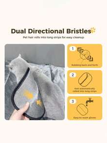 3只装宠物毛发清洁手套，猫毛清洁器，猫毛去除工具，猫咪美容手套，毛发去除刷，绒毛去除器，双面狗毛刷，静电宠物毛发去除手套，双向刷毛设计，可水洗重复使用，适用于家具、床单、汽车座椅等。