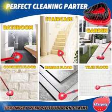 Spin Scrub Brush 2 Pack Mop Head Replacements Compatible For O Ceda RinseClean 2 Tank System Hard Bristle Cleaning Brush For Tile Shower Cleaner Scrubber Brush With Mop Base - 紅色 - 查看 7