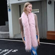 1pc Women's Solid Color Thick Warm Fuzzy Scarf, High-Quality Personalized Chic Stage Vibe Solid Color Thick Neck Warmer Fur Shawl, Fashion Versatile Cosplay Outfit Accessory, Y2K Style - Turkey Feather - View 9