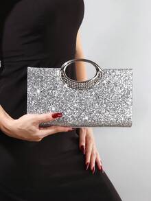 Fashion Sparkling Crystal Rhinestone Clutch Purse, Luxury Shiny Rhinestone Evening Handbag For Prom, Party, Ball, Birthday Celebration, Bridal Clutch, Perfectly Matching With Bridal Party, Prom Bag For Party.Elegant Sparkling Evening Purse For Women, Crystal-Detailed Hand-Held Clutch With Radiant Shine, Versatile Formal Bag For Weddings, Proms And Black-Tie Events.Sparkling Evening Purse, Crystal Clutch Bag, Formal Handbag, Wedding Purse, Prom Clutch, Black-Tie Event Bag, Radiant Clutch, Elegant Night Bag, Versatile Clutch, Celebration Accessory, Women's Formal Bag, Party Purse, Shimmer Bag, Gala Clutch, Special Occasion Bag.Christmas,Christmas Gifts,Gifts For Women,Crossbody Bags For Women,Purses,Purses And Bags Women,Makeup Bag,Bags For Women,Shoulder Bag,Carteras Para Mujer,Christmas Bags,Carteras Para Mujer,Mom Gifts,Makeup Bag,Personalized Gifts,Teacher Gifts,Teacher Christmas Gifts,Totes Bags For Women,Purses And Bags Women,Purses And Bags.Auspicious New Year Gifts - 銀色 - 查看 9