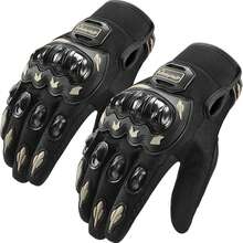 Motorcycle Gloves - Anti-Slip Full Finger Touchscreen Offroad Motorcycle Gloves, Full Finger Joint Protection Offroad Motorcycle Gloves, Suitable For Road Racing, Cycling, ATV - Black - View 2