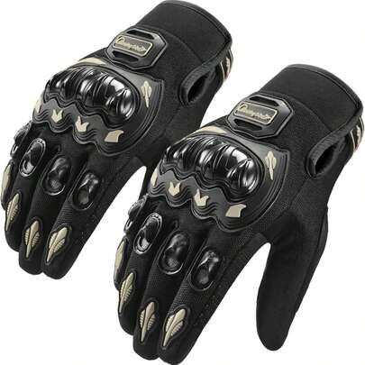 Guantes de motocicleta - Guantes de motocicleta todoterreno antideslizantes de dedo completo con pantalla táctil, guantes de motocicleta todoterreno con protección completa de las articulaciones, adecuados para carreras de carretera, ciclismo, ATV