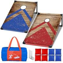NZQXJXZ Juego de Tableros de Cornhole con 8 Bolsas de Frijoles - Portatil 3x2 Pies Juego de Lanzamiento de Agujero de Maiz para Adultos Niños Juego de Fiestas al Aire Libre para Playa Patio yDiversión infantil, juegos felices, imprescindibles para los niños - gris - Ver 2