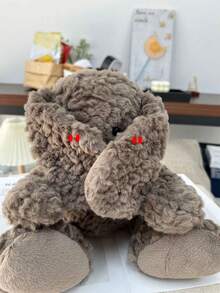 35cm/13.78英吋互動式長耳兔毛絨玩偶，可擺動腿部模擬奔跑動作，超柔軟棕色兔子填充動物，適合幼兒、青少年、成人的生日、聖誕節、復活節、情人節理想禮物 - 駝色 - 查看 6
