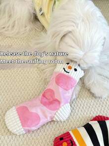 Pet Cartoon Socks Toy, Voice Activated Food Hiding Toy, Dog Toy, Chew Toy For Dental Care And Mental Stimulation, Slow Feeder Toy, Pet Toy, Pet Supplies - Multicolor - View 6