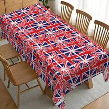Toalha de mesa com estampa abstrata da bandeira britânica Union Jack (1 unidade) - Ideal para decoração de festas temáticas do Reino Unido, restaurantes e eventos. Feita em poliéster. Perfeita para decoração de festas e eventos em geral. - Multicolorido - Ver 8