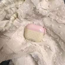 Minimalist Pink Polka Dot Hanging Loop Earphone Case Compatible With AirPods Pro 2, Cute Apple 4 Minimalist 3 New 1/2 Generation Women Earphone Case - Apricot - View 2