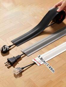 Ống dẫn cáp sàn nhà 1m/3 mét, ống bảo vệ cáp PVC, ống nối dài tổ chức dây điện, được thiết kế để bảo vệ dây điện và ngăn ngừa vấp ngã, nắp máng cáp gắn nổi 39,37in/117,11in, ống bảo vệ cáp gắn nổi, tự dính, thích hợp cho trang trí nhà cửa, quản lý dây điện và cáp, áp dụng cho sàn nhà, tường và bàn làm việc, máng dẫn cáp mạng gắn tường, dùng để tổ chức cáp. - Nhiều màu - Xem 7