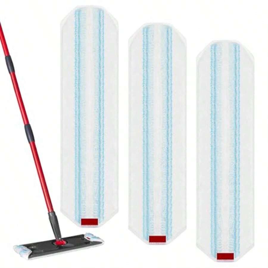 3 Pack Replacement Mop Pads For O-Cedar H2prO Flat Mop System Machine Washable Microfiber Pads Refills - 白色 - 查看 1