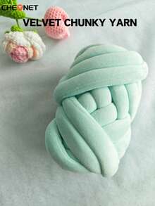 1pc Velvet Chunky Yarn, Suitable For Weaving Blankets, Handmade DIY Crochet Rugs, Pet Beds, Cushions, Pillows, Extremely Soft Jumbo Yarn