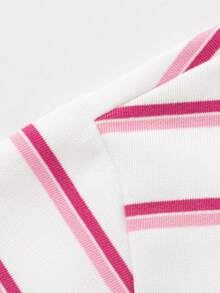 Balabala Tween Girl' Striped Sweatshirt, Unisex Long Sleeve Spring Top 2026 - White and Red - View 3