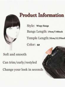 1pc Clip-On Bangs, Natural Invisible Seamless Air Bangs, Suitable For Students And Daily Wear, Random Color (Color May Vary Slightly From Image), Hair Accessory, Valentine's Day Hair Accessory Gift - Multicolor - View 9