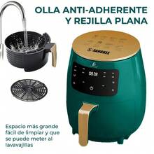 Freidora HOG.61 Capacidad de 4.5 Litros Tecnología de Aire Caliente Cocina Saludable y Rápida ELE-GATE - Verde militar - Ver 5