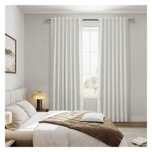 White Blackout Curtains 96 Inch Length - 2 Panels Room Darkening Thermal Drapes For Bedroom & Living Room - Back Tab Window Treatments - 如圖633 - 查看 5