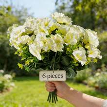 户外仿真花卉非常适合用于户外庭院花篮、花卉展示、营造春季田园风情、家居装饰，牵牛花仿真植物，6支装 - 彩色 - 查看 12