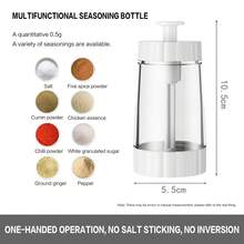 透明塑料盐瓶，可定量控制盐的用量，适用于厨房和家庭 - 彩色 - 查看 5