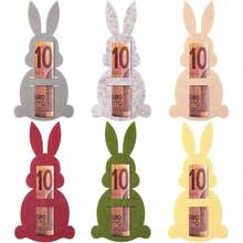 20pcs Easter Creative Money Gift - Bunny Holding Coin Purse - Rabbit Shaped Easter Holiday Coin Pouch