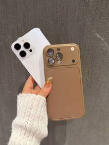 极简纯色基础款手机壳，棕色，二合一个性化即时更换，适用于苹果17系列手机，兼容11、12、13、14、15、16、17、15 Pro Max、16 Pro Max、17 Pro Max，送给男友/女友的理想礼物，春季生日/周年纪念礼物 - 棕色 - 查看 3