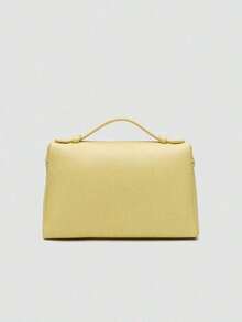 Dedoo 1pc Solid Color Suede Square Crossbody Bag, Women's Small Wallet, Suitable Daily Fashion Matching, New Autumn Style, Fashionable Women Handbag - Yellow 2 - View 5