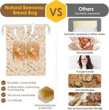 2-Pack Reusable Beeswax Bread Bags - Large 17x13 Inch For Sourdough & Homemade Bread Storage |   Beeswax Preservation, -Friendly Cotton Food Bags - Easy To Clean & Daily Use - 3-pack - View 3