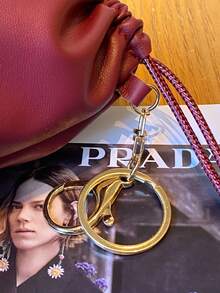 Bolso de cubo con cordón de estilo japonés minimalista, bolso de cubo ligero de mano para mujer, monedero de nailon casual, bolsa pequeña, monedero de cubo con cordón, monedero versátil de moda, estuche para auriculares, accesorio para guardar monedas - Dorado - Ver 5