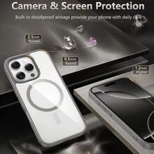 1pc Hadaasi Official Genuine Gray Magnetic Acrylic Hard Crystal Clear Anti-Yellowing Heat Dissipation Compatible With MagSafe Thick Anti-Drop Phone Case Compatible With Apple 17 Pro/17 Pro Max/Apple Air/17/16 Pro/16 Pro Max/16 Plus/16/16E/SE4/15 Pro/15 Pro Max/15 Plus/15/14 Pro/14 Pro Max/14 Plus/14/13 Pro/13 Pro Max/13/12 Pro/12 Pro Max/12/11 Pro Max/11/11 Pro - Grey - View 5