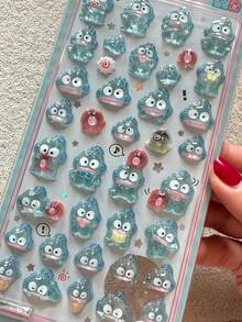 1张可爱卡通旋律动漫3D立体实心贴纸，可爱DIY手工手机装饰贴纸，女孩礼物，手工玩具。颜色和款式随机发货，可能存在一些色差。 - 彩色 - 查看 5