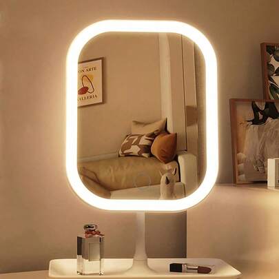 Gương trang điểm LED, 3 chế độ chiếu sáng, điều khiển cảm ứng, chân đế di động, có thể gập lại để cất giữ, gương trang điểm du lịch, gương trang điểm LED, gương trang điểm LED cầm tay, quà Giáng sinh cho nữ, trang trí nhà cửa và phòng tắm, trang trí mùa thu, hộp đựng mỹ phẩm, phụ kiện phòng tắm, đồ dùng cần thiết cho năm học mới.