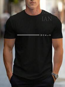 Men's Short-Sleeve Printed Cotton T-Shirt WORLD Casual Shirt Premium Knit New Release Promotion - 黑色 - 查看 2