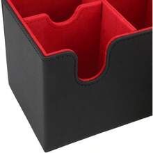 swfCaja de Baraja de Cartas Estuche de Almacenamiento de Tarjetas de Cuero PU Estuche Organizador de Soporte de Almacenamiento Comercial Se Adapta a 160 Cartas para Cartasedf - negrorojo - Ver 9